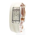 （中古）HERMES エルメス NA2.110 ナンタケット PM 29 mm ドゥブルトゥール クオーツ ヴォースイフト ステンレス ブラン ホワイト Z刻印 腕時計 シルバー金具