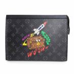 ( не использовался выставленный товар )LOUIS VUITTON Louis Vuitton M80914 небольшая сумочка Voyage MM монограмма Eclipse черный клатч Second серебряный металлические принадлежности 