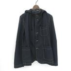  не использовался COMME des GARCONS Comme des Garcons S21161 размер XS стежок рисунок с капюшоном . жакет мужской темно-синий YB0042