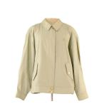 バーバリー アウター 肩パッド付き ブルゾン レディース ♯11ARサイズ シングルZIP ライトカーキ×ゴールド 中古