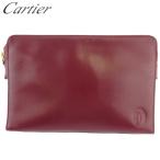 【30％OFF★SUMMER SALE】カルティエ クラッチバッグ セカンドバッグ レディース メンズ マストライン ボルドー ゴールド 中古