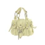 フランチェスコビアジア ハンドバッグ ミニサイズ レディース ロゴ ベージュ×シルバー 中古