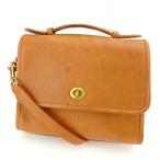 コーチ Coach バッグ ショルダーバッグ ターンロック キャメル ゴールド レディース 中古 Bag