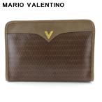 【週末タイムセール★30％OFF】マリオ ヴァレンティノ クラッチバッグ セカンドバッグ バッグ レディース メンズ  Vマーク ブラウン ゴールド 中古