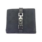 【30％OFFクーポン】グッチ GUCCI 二つ折り財布 GG柄 ジャッキー ブラック×グレー×シルバー レディース 中古