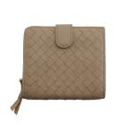 【初売りSALE★30%OFF】ボッテガヴェネタ BOTTEGAVENETA 二つ折り財布 イントレチャート ピンク レディース 中古