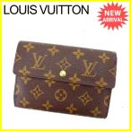 ルイヴィトン Louis Vuitton 三つ折り財布 男女兼用 ポルトトレゾールエテュイパピエ M61202 モノグラム 中古 人気 セール A1043