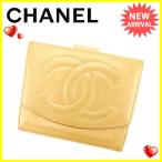 シャネル CHANEL Wホック財布 二つ折り財布 男女兼用 ココマーク 中古 人気 セール A1046