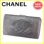 シャネル CHANEL 長財布 がま口 男女兼用 ココマーク 中古 人気 セール A1078