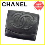 シャネル CHANEL Wホック財布 二つ折り財布 男女兼用 ココマーク 中古 人気 セール A1172