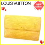 ルイヴィトン Louis Vuitton 三つ折り財布 クリアケース付き ポルトトレゾールエテュイパピエ M63719 エピ 中古 人気 セール A1224