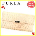 フルラ FURLA 長財布 L字ファスナー レディース クロコダイル型押し 中古 人気 セール A1573