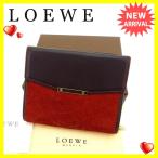 ロエベ LOEWE 二つ折り財布 ラウンドファスナー 男女兼用 アナグラム 中古 美品 セール A957