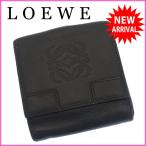 ロエベ LOEWE Wホック財布 二つ折り メンズ可 アナグラム 中古 人気 B702
