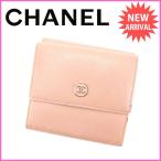 シャネル CHANEL Wホック財布 コンパクトサイズ レディース ココボタン 中古 良品 人気 C1820