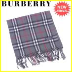 バーバリー BURBERRY マフラー フリンジ付き レディース メンズ 可 チェック 中古 人気 セール C2847