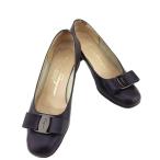 サルヴァトーレフェラガモ Salvatore Ferragamo パンプス ヴァラリボン NERO レディース 中古