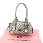フランチェスコ・ビアジア ショルダーバッグ ミニボストンバッグ レディース シルバー 中古