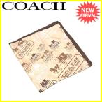 コーチ COACH スカーフ メンズ可 ロゴ×馬車柄 中古 人気 セール D1612