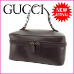  Gucci GUCCI vanity косметичка женский Brown кожа прекрасный товар есть перевод б/у E836