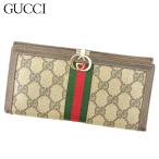 グッチ GUCCI 長財布 Wホック 財布 レディース メンズ オールドグッチ シェリーライン GGプラス 中古 ヴィンテージ 訳あり F1344