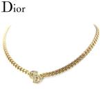 ディオール Dior ネックレス チョーカー アクセサリー レディース ラインストーン付き CDマーク 中古