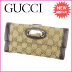 グッチ GUCCI 長財布 Wホック メンズ可 GG柄 中古 良品 セール F989