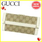 グッチ GUCCI Wホック財布 長財布 二つ折り財布 財布 メンズ可 GG柄 中古 人気 セール G1142