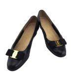 【ウィンターSALE★30%OFFクーポン】サルヴァトーレフェラガモ Salvatore Ferragamo パンプス ヴァラリボン ♯6B ラウンドトゥ ブラック レディース 中古