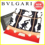 ブルガリ BVLGARI スカーフ 大判サイズ レディース サーカスモチーフ 中古 美品 セール J10310