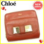 クロエ Chloe 二つ折り財布 ラウンドファスナー レディース メタルリボン付き リリィ 中古 人気 セール J10389
