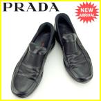 プラダ PRADA シューズ 靴 メンズ ♯7 スポーツライン ロゴ 中古 人気 セール J13631
