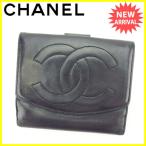 シャネル CHANEL Wホック財布 二つ折り財布 ココマーク 中古 人気 セール J13663