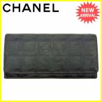 シャネル ＣＨＡＮＥＬ 長財布 ファスナー付き長財布 メンズ可 ニュートラベルライン 中古 人気 セール J13845