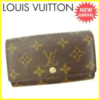 ルイヴィトン ＬＯＵＩＳ ＶＵＩＴＴＯＮ 二つ折り財布 メンズ可 ポルトモネジップ M61735 モノグラム 中古 人気 セール J14018