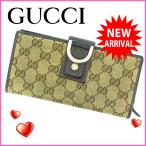 グッチ GUCCI 長財布 ラウンドファスナー メンズ可 GG柄×アビー 中古 J1457s