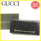 グッチ GUCCI 長財布 ファスナー付き長財布 メンズ可 ホースビット 中古 良品 セール J15516