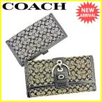コーチ ＣＯＡＣＨ 長財布 三つ折り長財布 レディース メンズ 可 シグネチャー 中古 人気 セール J15980