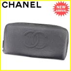 シャネル CHANEL 長財布 ラウンドファスナー メンズ可 ココマーク 中古 訳あり セール J16391