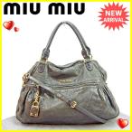 ミュウミュウ miu miu 2WAYショルダーバッグ ハンドバッグ レディース カデナチャーム 中古 良品 セール J17476