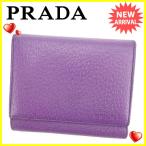プラダ PRADA 三つ折り財布 メンズ可 1M0176 ロゴ 中古 人気 セール J18736