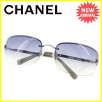 シャネル CHANEL サングラス メガネ レディース メンズ 可 ハーフリム 4113 c.1248G ココマーク 中古 訳あり セール J19843