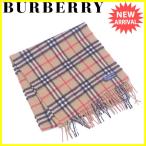バーバリー BURBERRY マフラー フリンジ付き レディース メンズ 可 ノバチェック 中古 美品 セール J20256