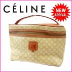  Celine CELINE vanity ручная сумочка женский Macadam бежевый × светло-коричневый PVC× кожа популярный б/у J4635s