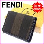 フェンディ FENDI 三つ折り財布 コンパクトサイズ メンズ可 ペカン 中古 セール J9500s
