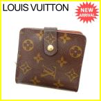 ルイヴィトン Louis Vuitton 二つ折り財布 ラウンドファスナー 男女兼用 コンパクトジップ M61667 モノグラム 中古 セール K319