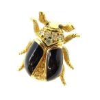 クリスチャンディオール ブローチ ラインストーン付き セミモチーフ Christian Dior 中古