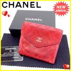 シャネル CHANEL Wホック財布 二つ折り財布 レディース ダブルステッチ ココマーク 中古 人気 セール L1184