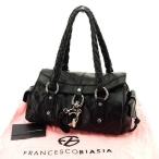 フランチェスコビアジア Francesco Biasia バッグ トートバッグ ビッグフック ブラック シルバー レディース 中古 Bag
