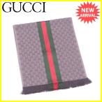 グッチ GUCCI ストール フリンジ付き レディース メンズ 可 マフラー GG柄 シェリーライン 中古 美品 セール L1752